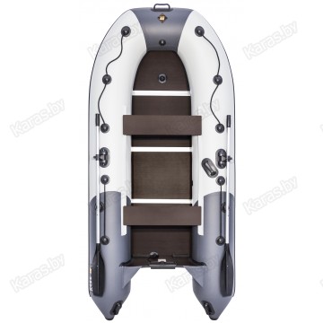 Надувная 3-местная ПВХ лодка Ривьера Компакт 3200 СК Комби (светло-серая/графит)